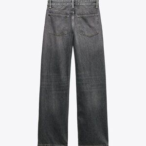 TRF MID-RISE WIDE LEG JEANS ANTHRACITE GREY
